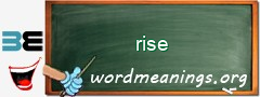 WordMeaning blackboard for rise